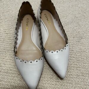 Coach Women's Cream Scalloped Flats